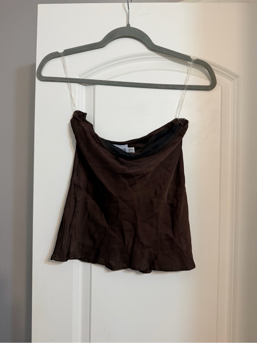 SNDYS strapless satin top